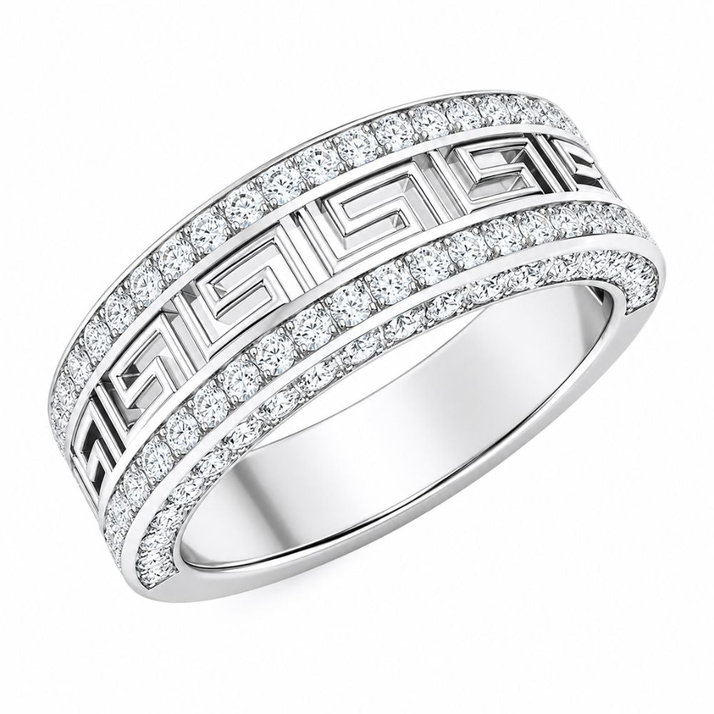 Round Cut Pave Set Lab Grown Diamond Wedding Band For Him