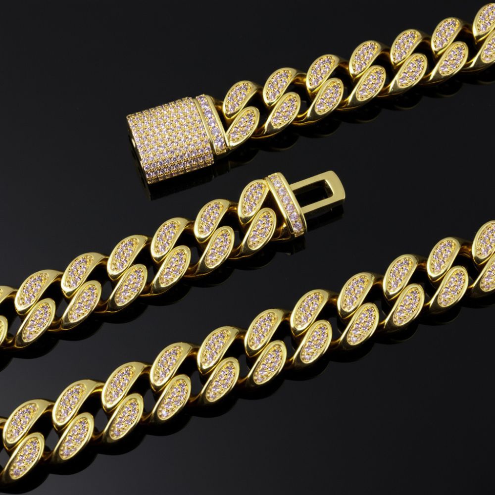 18 MM Iced Out Round Cut Moissanite Hip Hop Chain For Men