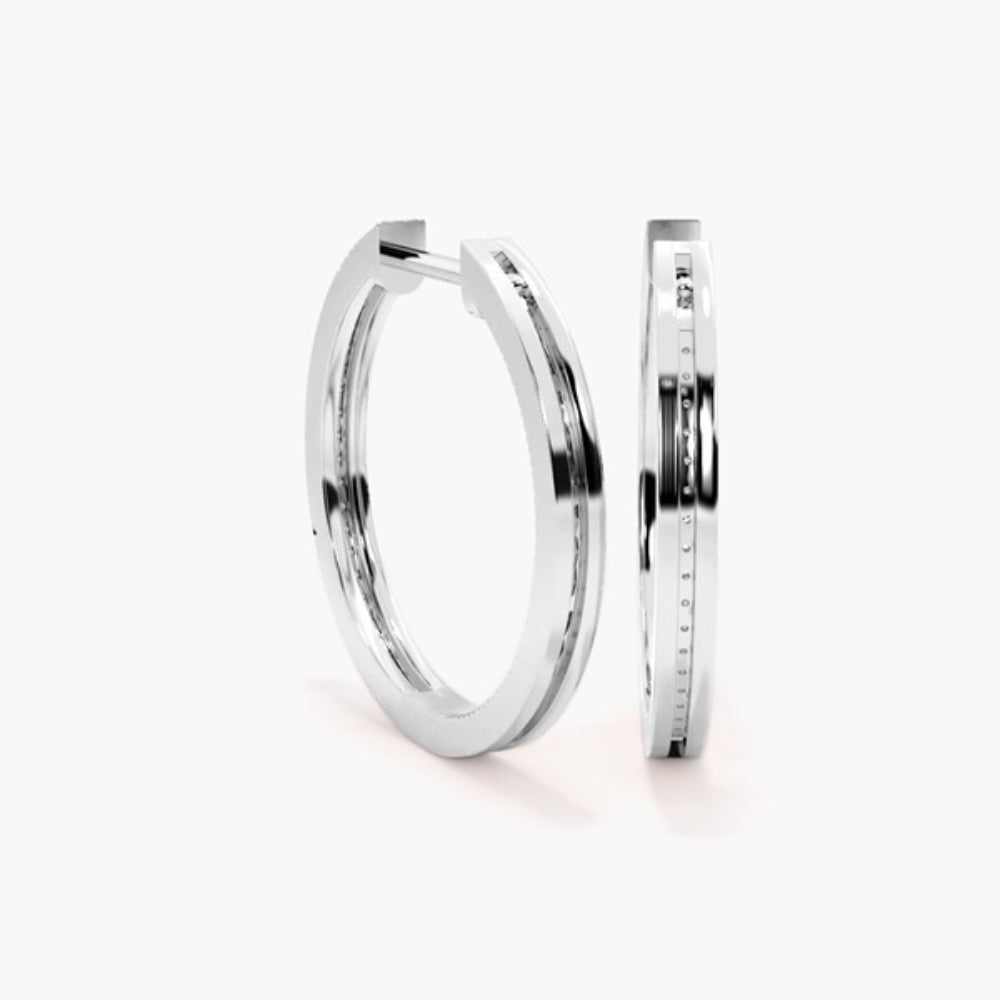 Round Cut Pave Set Moissanite Hoop Earrings For Women