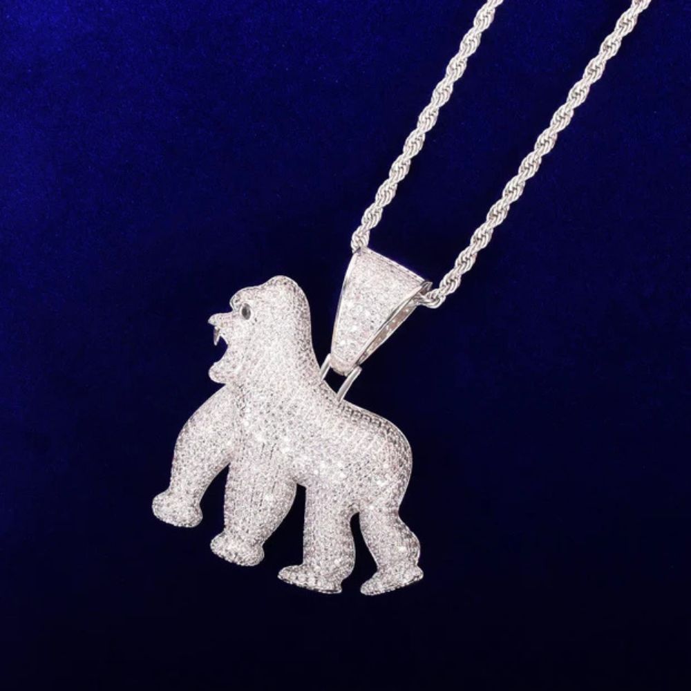 Lab Grown Diamond Round Cut Gorilla Hip Hop Pendant