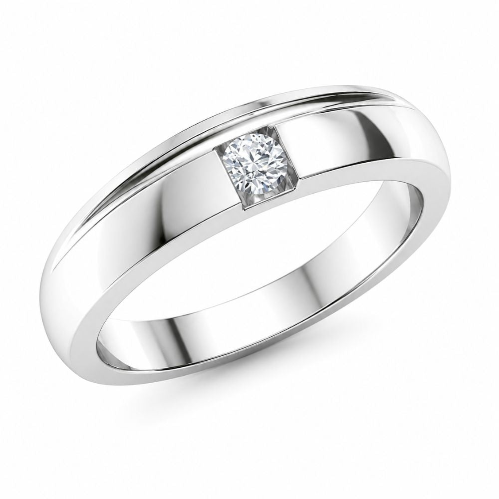 Round Cut Lab Grown Diamond Classic Men's Wedding Band