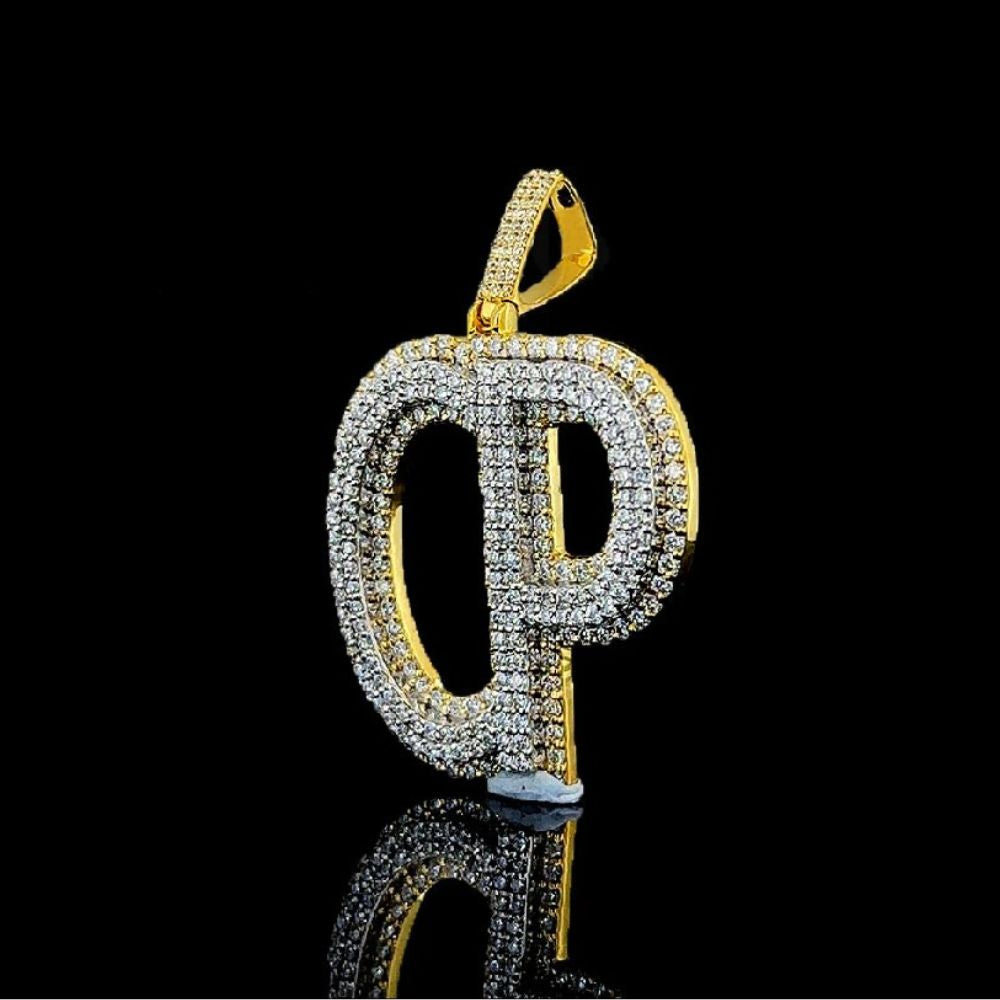 CP Custom Letter Iced Out Moissanite Stylish Hip Hop Pendant