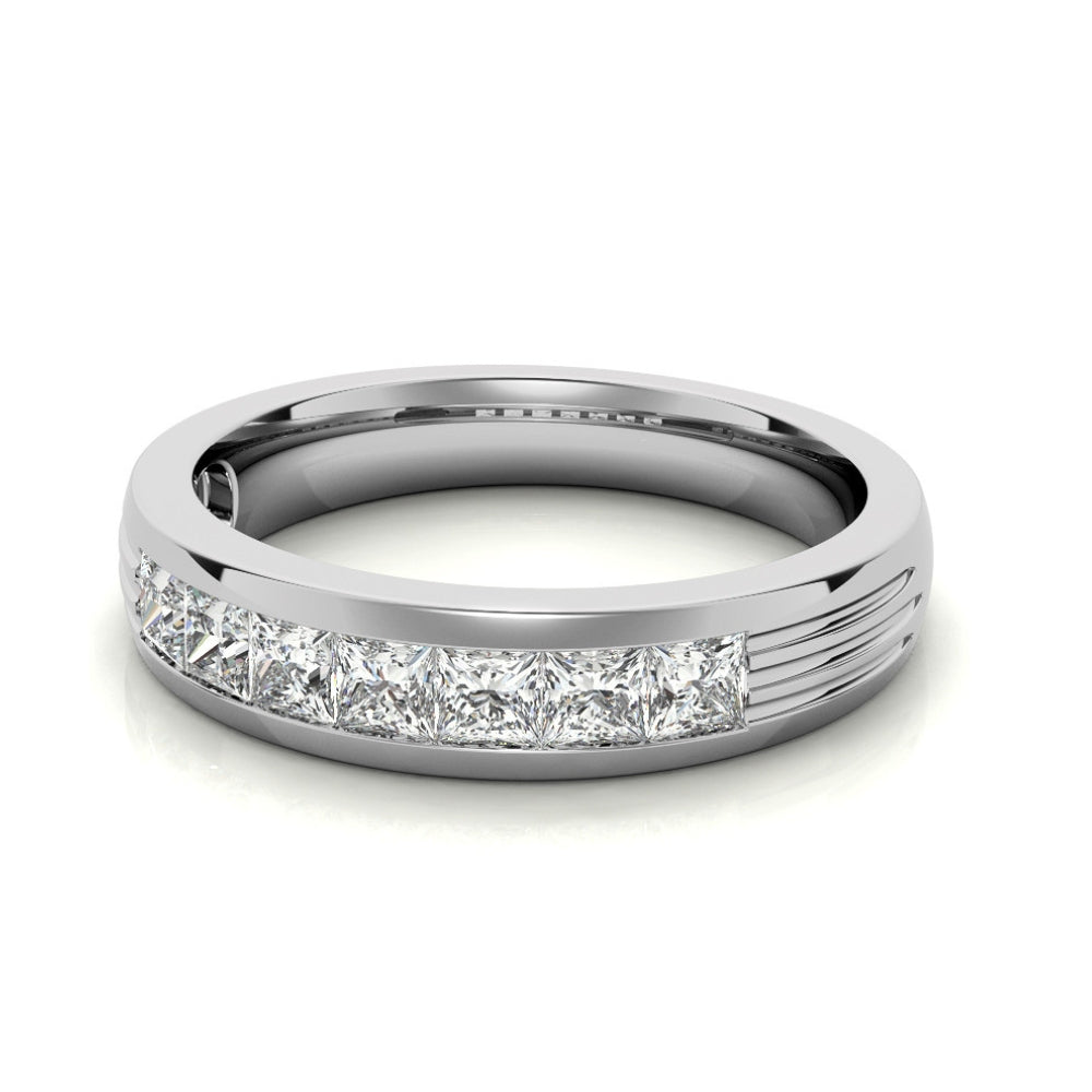 Princess Cut Channel Set Lab Grown Diamond Wedding Band