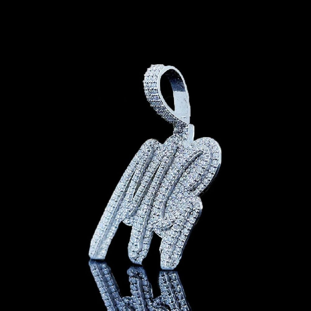 MG Letter Iced Out Hip Hop Stylish Hip Hop Pendant