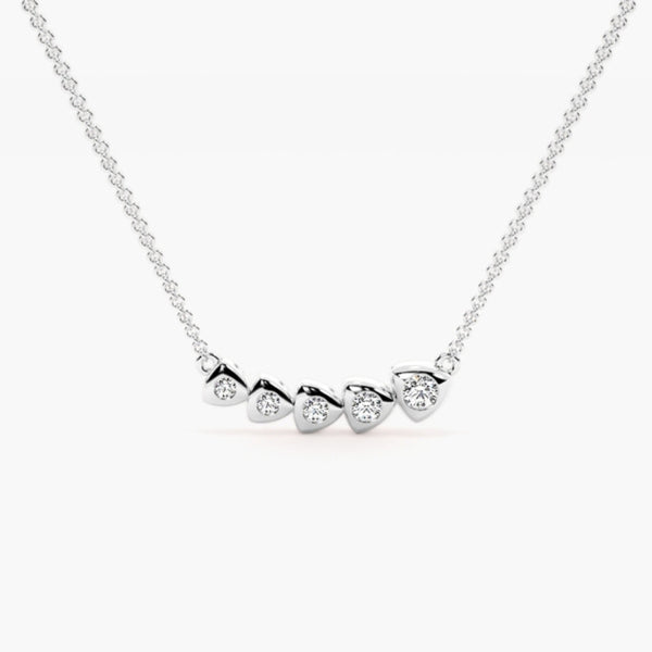 Colorless Moissanite Round Cut Bezel Set Pendant
