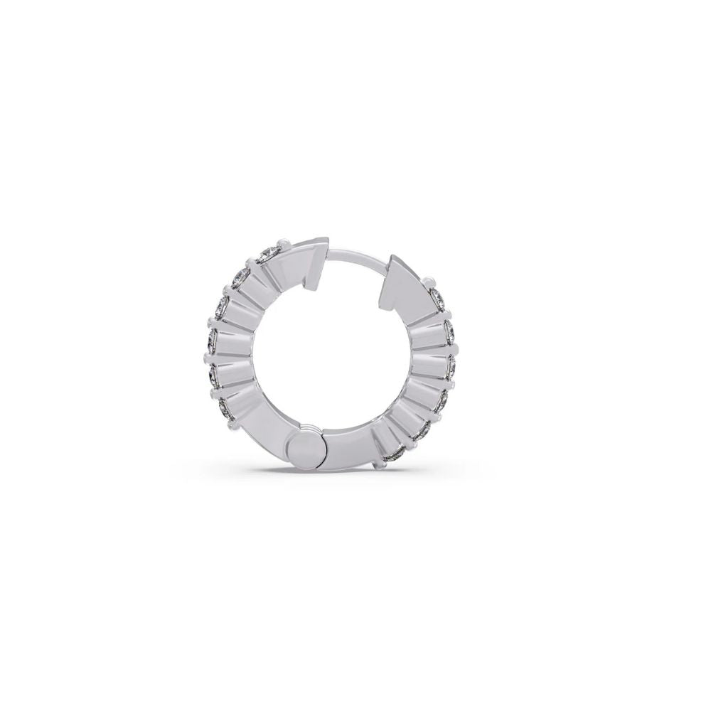 Moissanite Round Cut Classic Hoop Earrings For Women