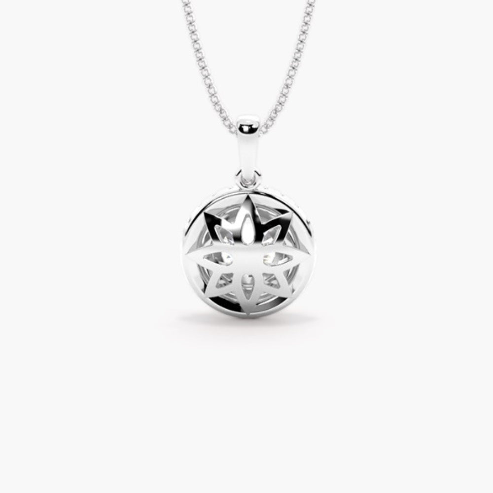 Round Cut Moissanite Double Halo Style Pendant