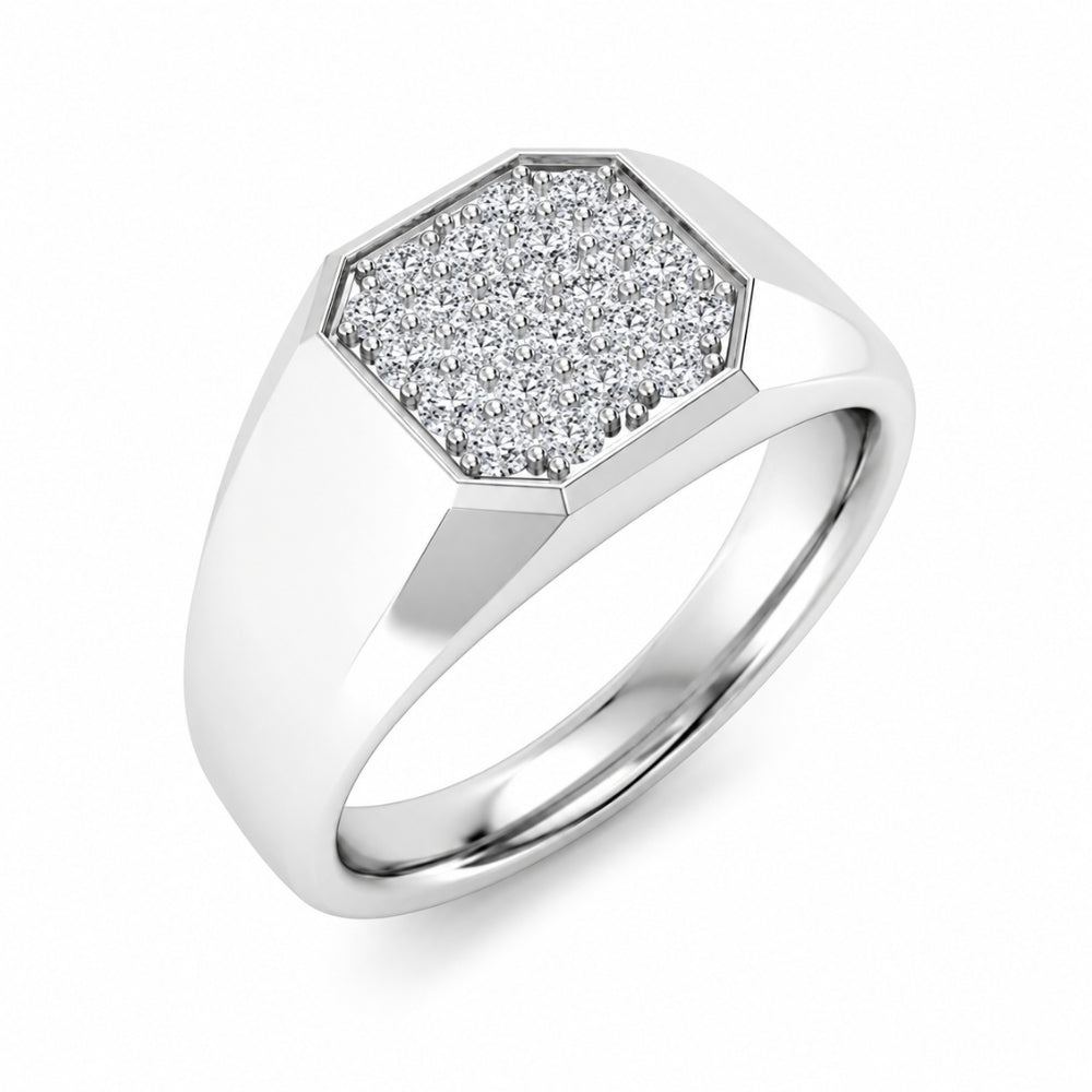 Lab Grown Diamond Round Cut Micro Pave Set Engagement Ring