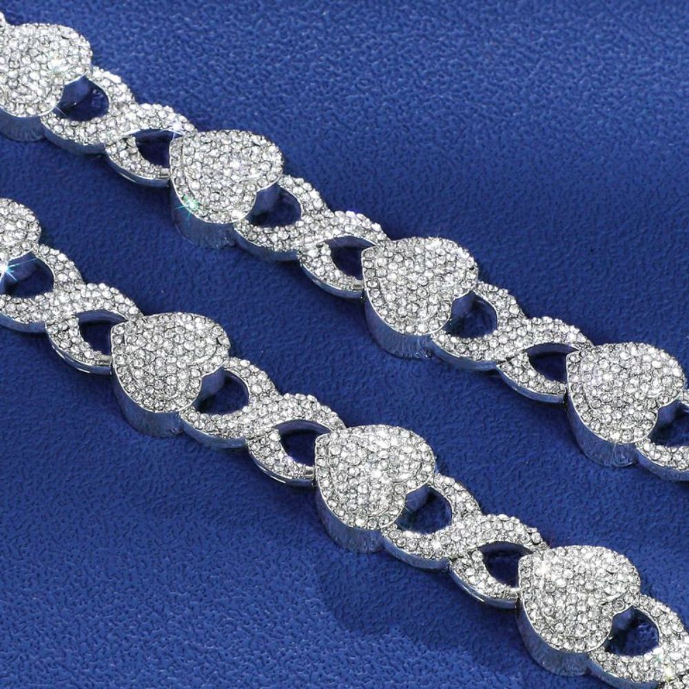 Heart Infinity Link Iced Out Moissanite Hip Hop Chain
