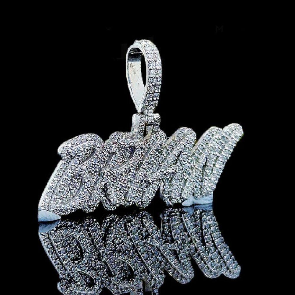 Brain Iced Out Moissanite Diamond Rapper Style Pendant