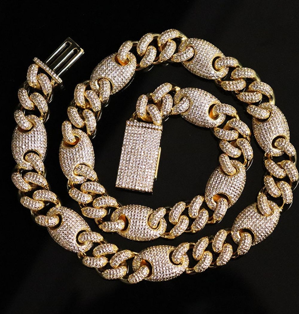 Lab Grown Diamond Round Cut Iced Out Men's Chain