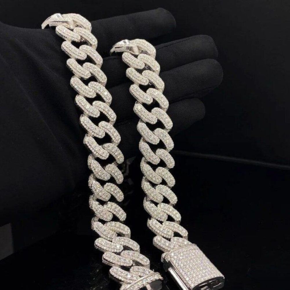 Round Cut Lab Grown Diamond Cuban Link Hip Hop Chain