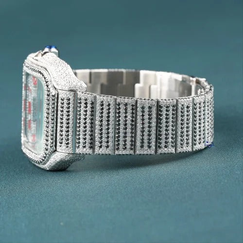 Fully Iced Out Cartier Moissanite Diamond Hip Hop Luxury Watches for Men's Gifts