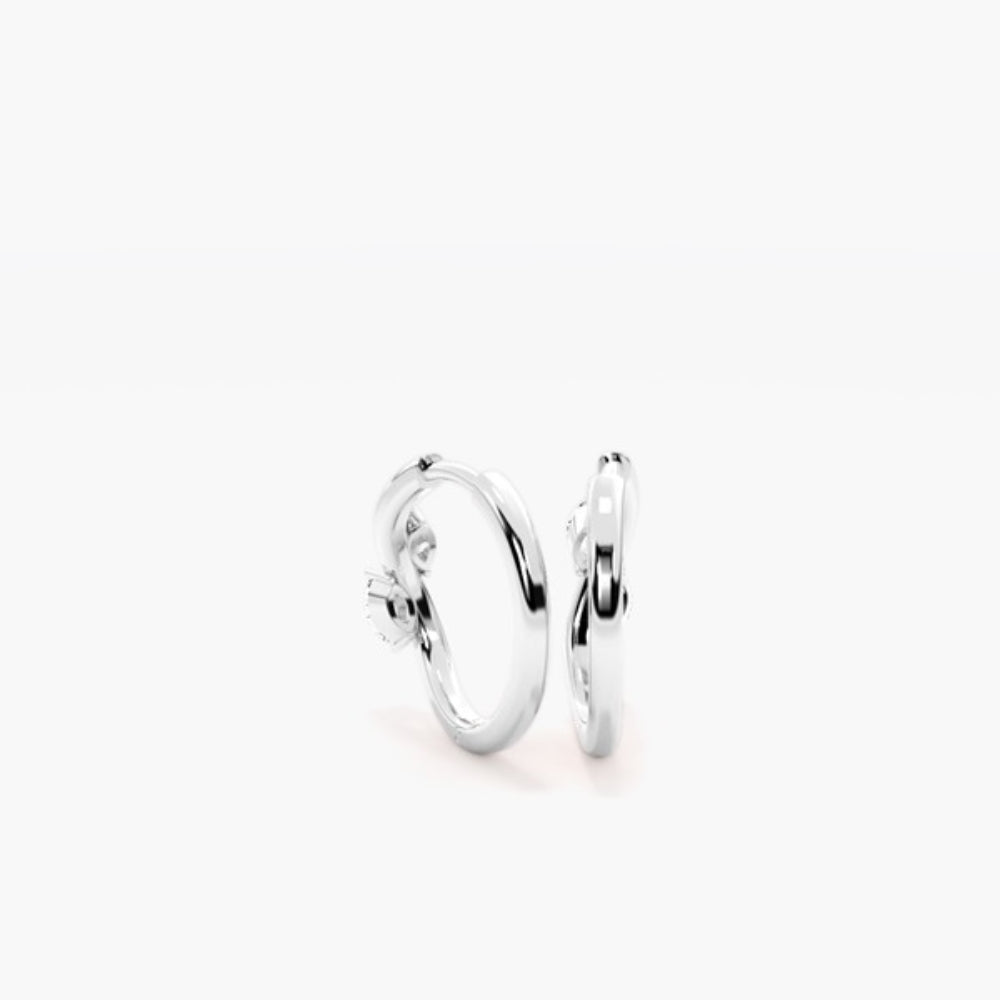 Marquise Cut Moissanite Inside Out Hoop Earring