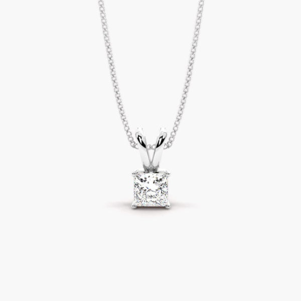 Princess Cut VVS1 Moissanite Solitaire Pendant