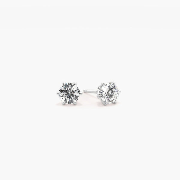 Moissanite Round Cut Hidden Halo Earring For Women