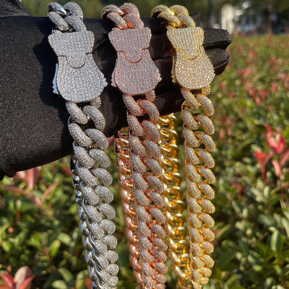 Iced Out Round Cut Lab Grown Diamond Miami Cuban Link Chain