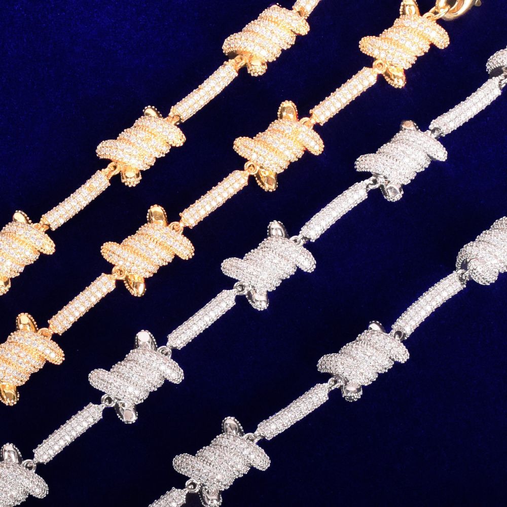 Lab Grown Diamond Round Cut Wire Style Men's Chain