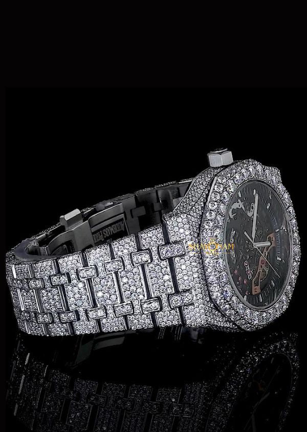 Moissanite Diamond Royal Oak Bustdown Wrist Watch