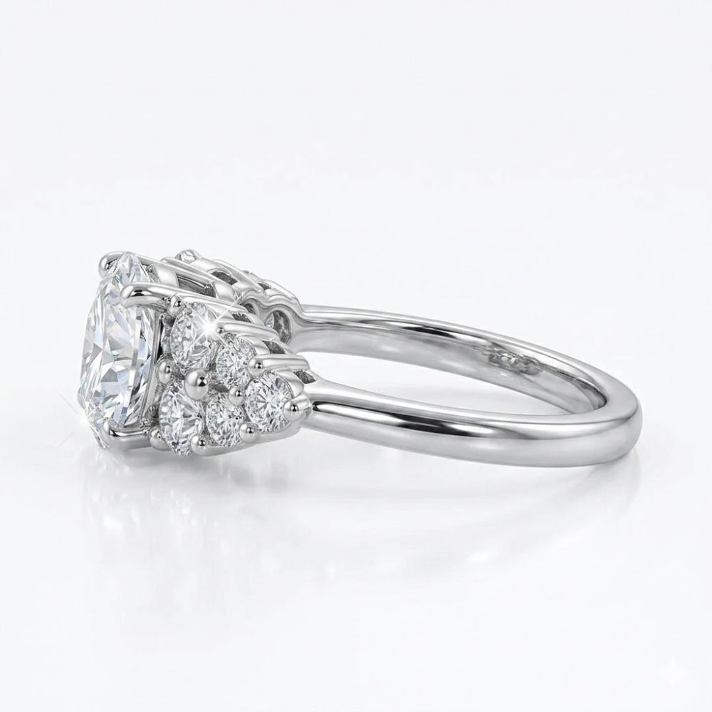 Round cut Lab Grown Diamond Unique Engagement Rings
