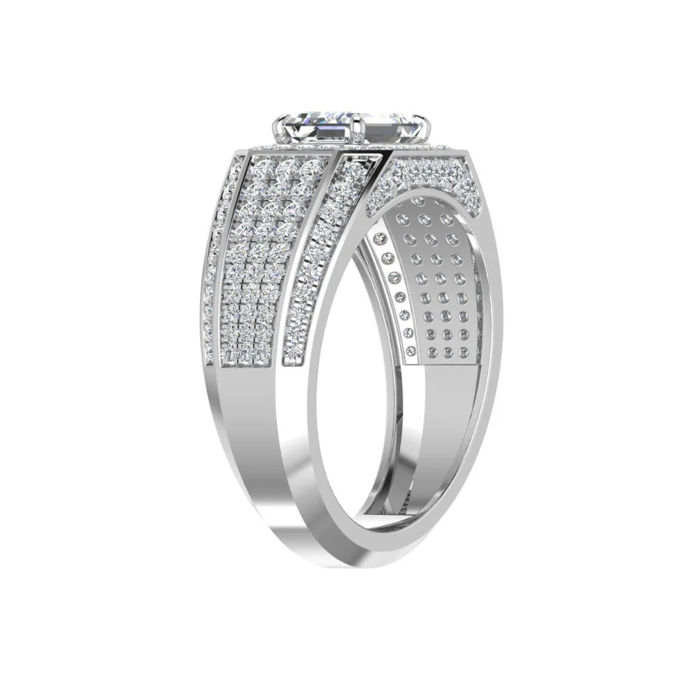 Emerald cut Lab Grown Diamond Halo Style Engagement Ring