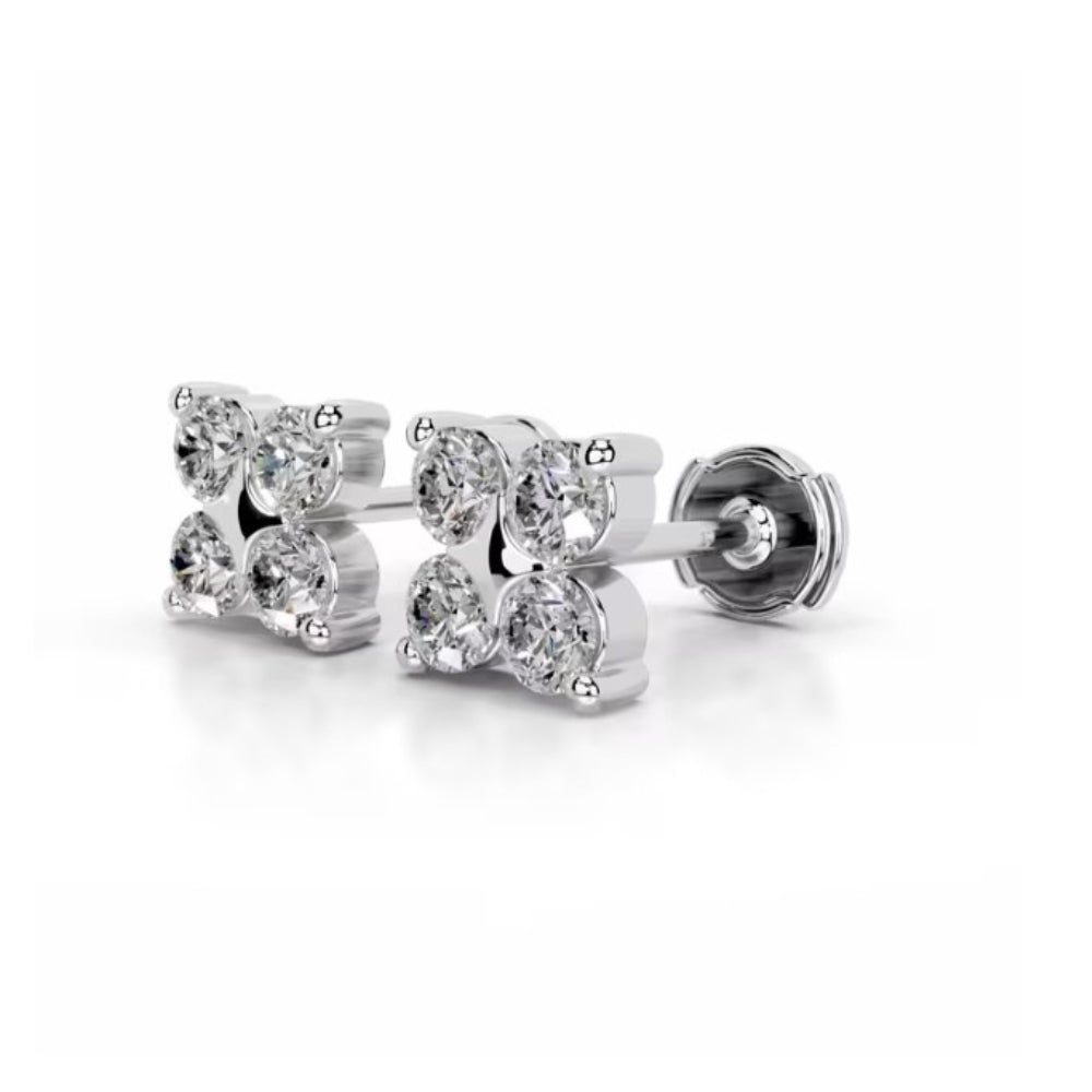 VVS1 Moissanite Round Cut Women Stud Earring