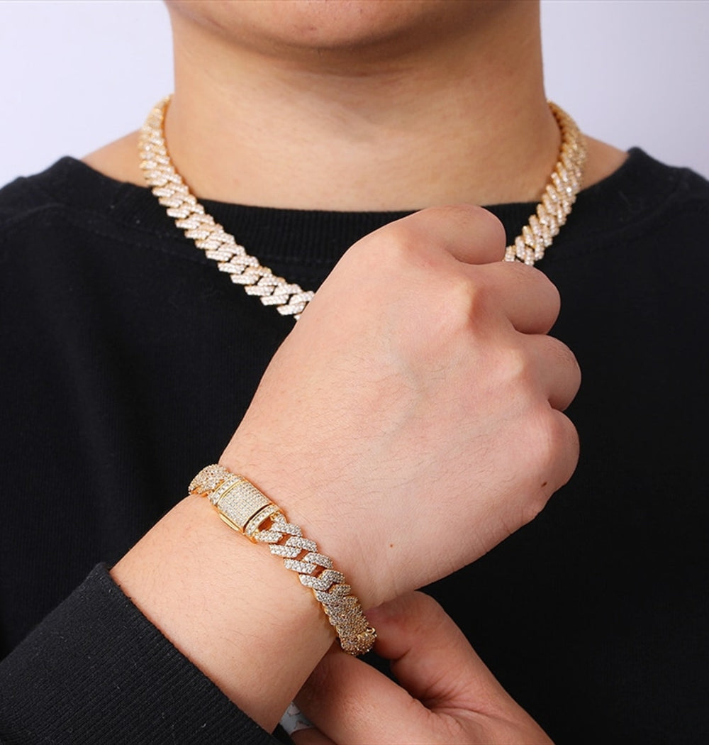 Colorless Moissanite Round Cut Pave Set Hip Hop Bracelet