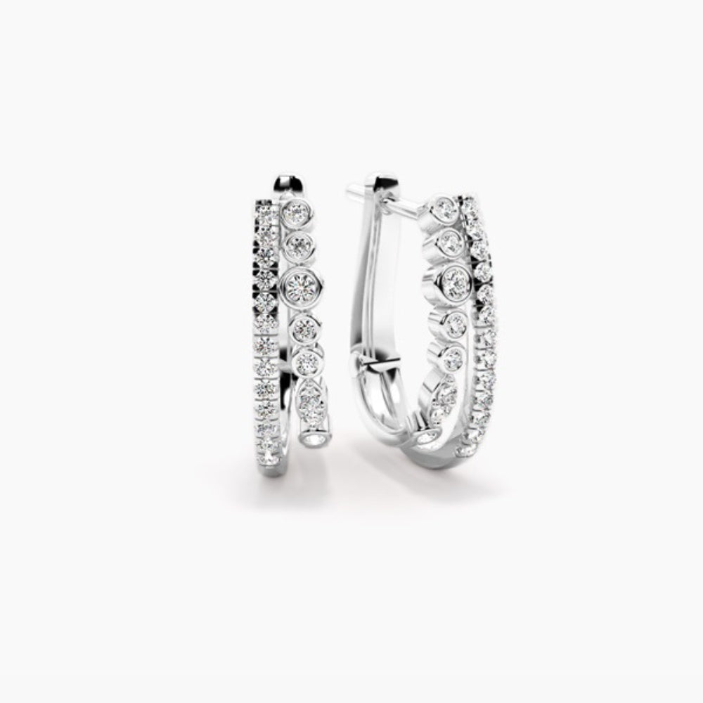 VVS1 Round Cut Moissanite Classic Hoop Earrings