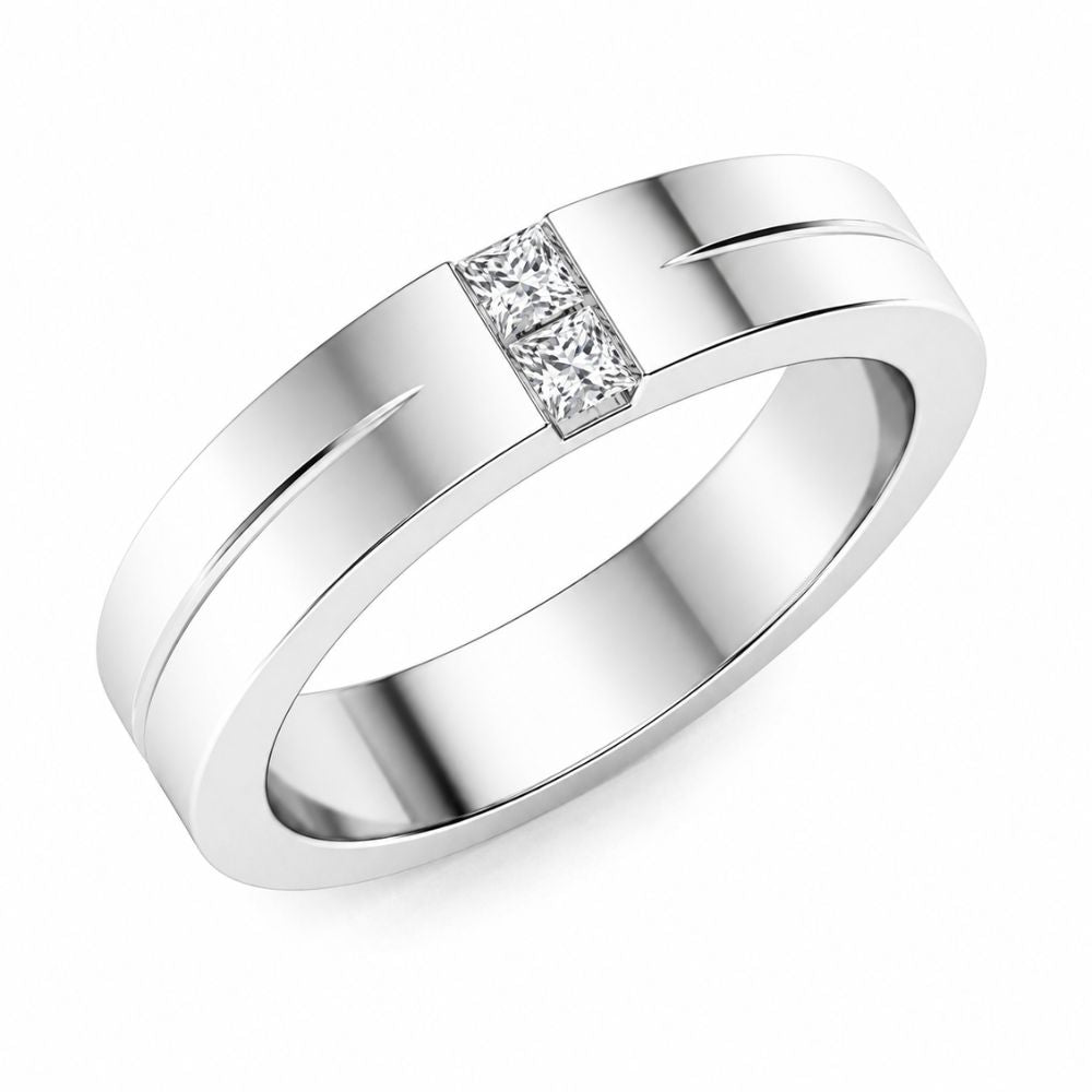 Princess Cut Lab Grown Diamond Channel Set Men's Band