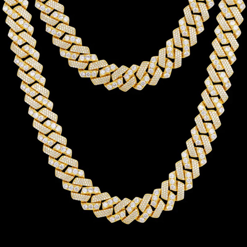 Lab Grown Diamond Round Cut Cuban Link Hip Hop Chain