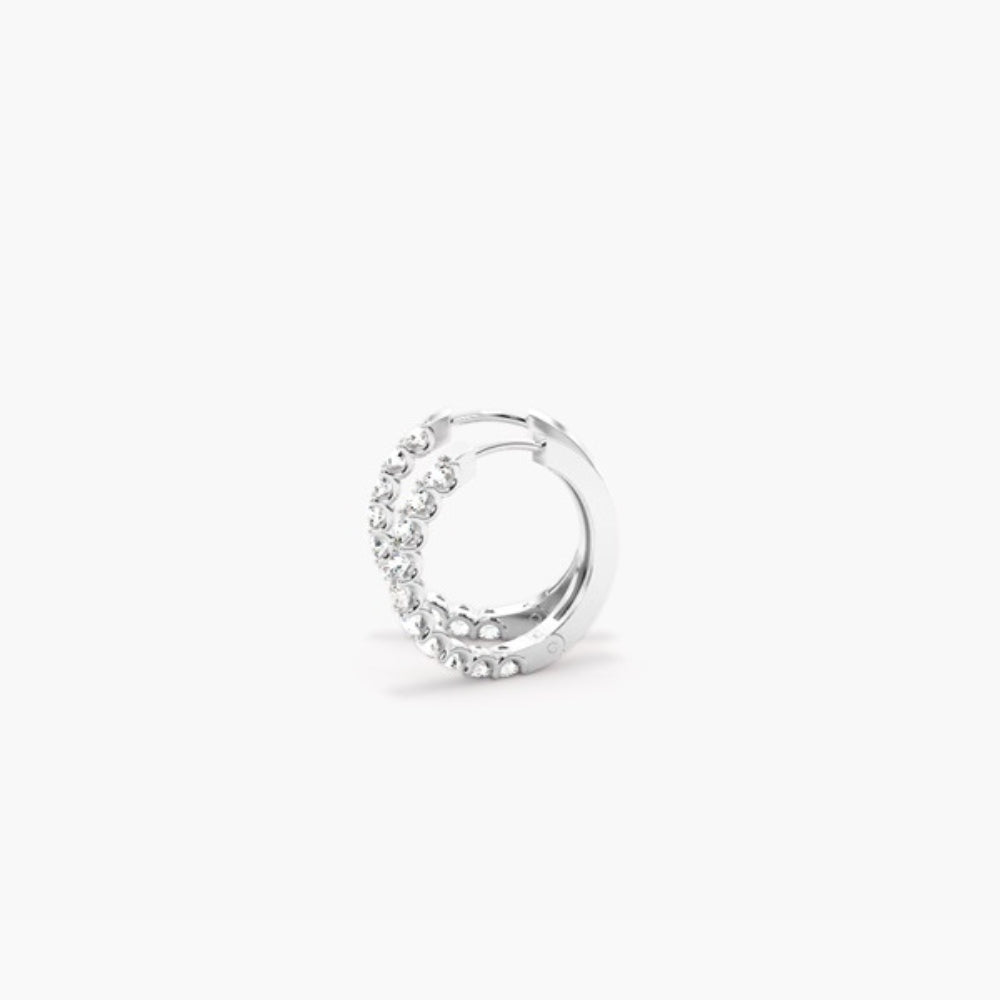 VVS1 Round Cut Moissanite Hoop Earring