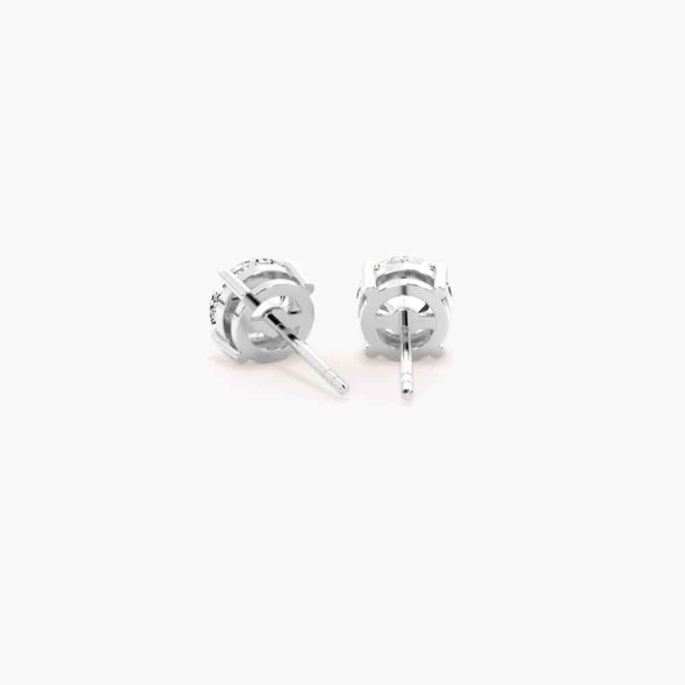 Moissanite Round Cut Solitaire Stud Earring For Women