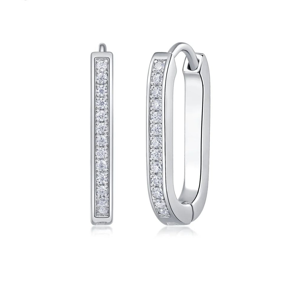 Round Cut Moissanite Pave Set Earrings For Birthday Gift