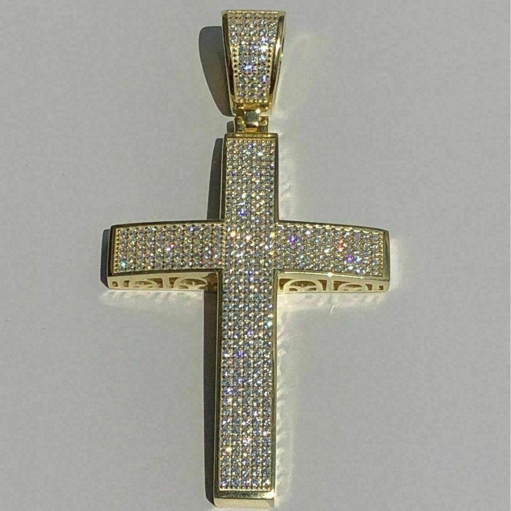 Moissanite Diamond Iced Out Cross Pendant For Him