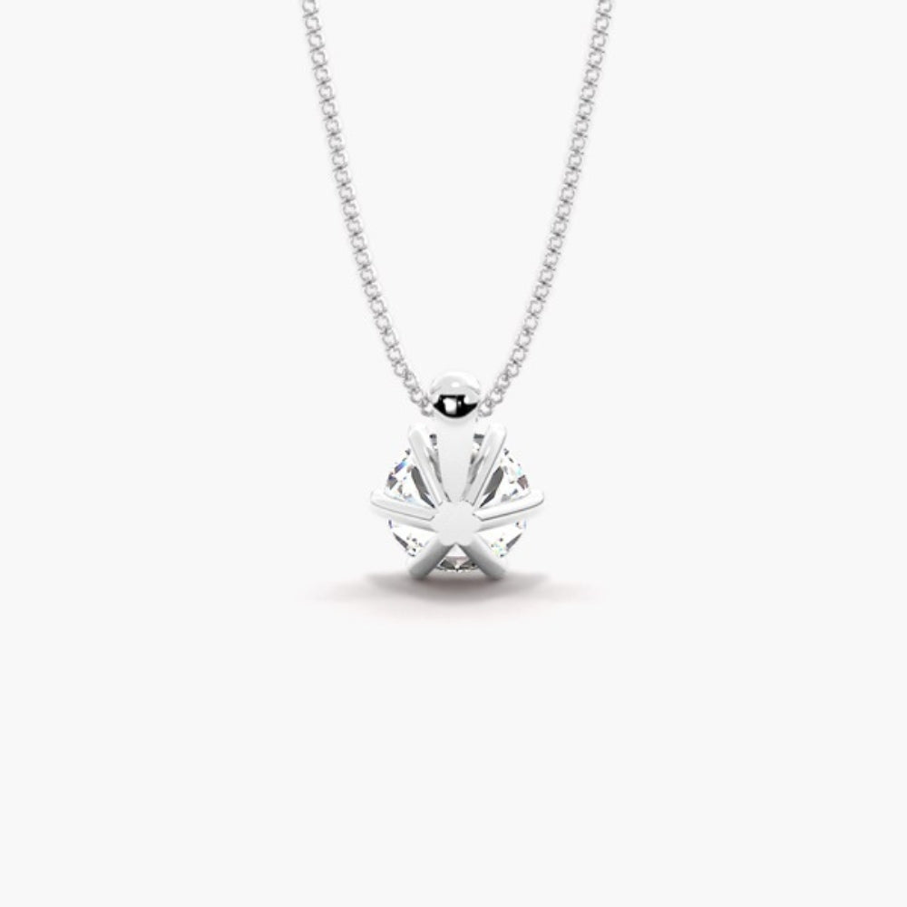 Moissanite Round Cut Six Prong Solitaire Pendant