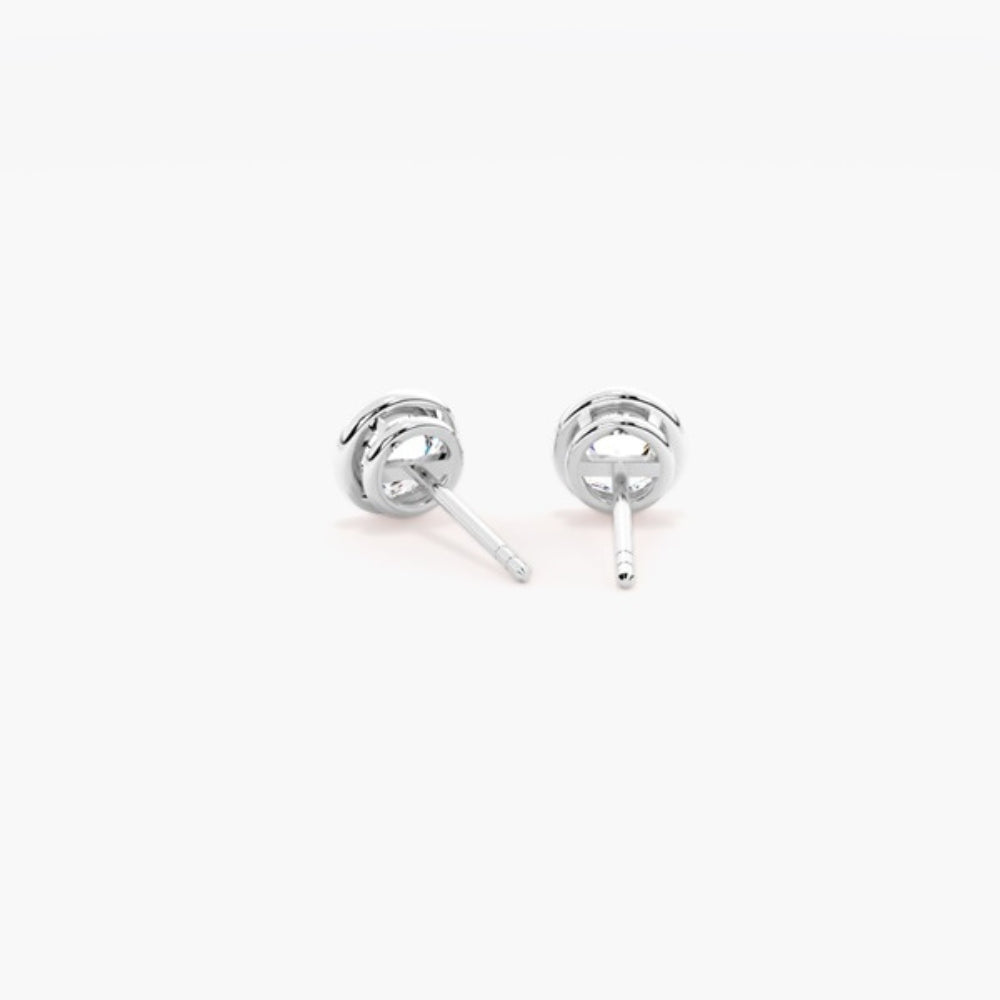 VVS1 Round Cut Bezel Set Moissanite Earring For Women