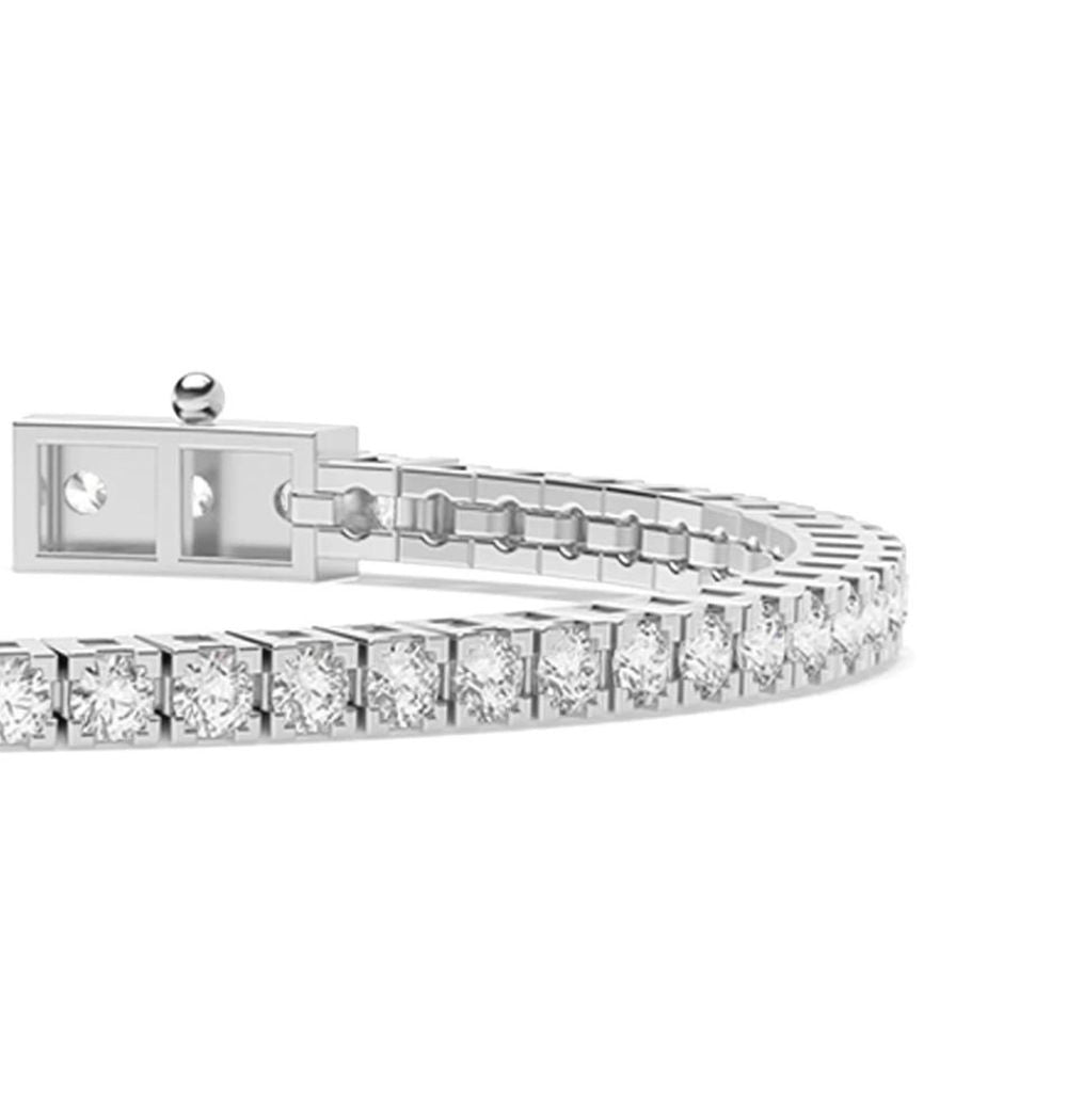 Round Cut Moissanite Diamond Tennis Bracelet For Women