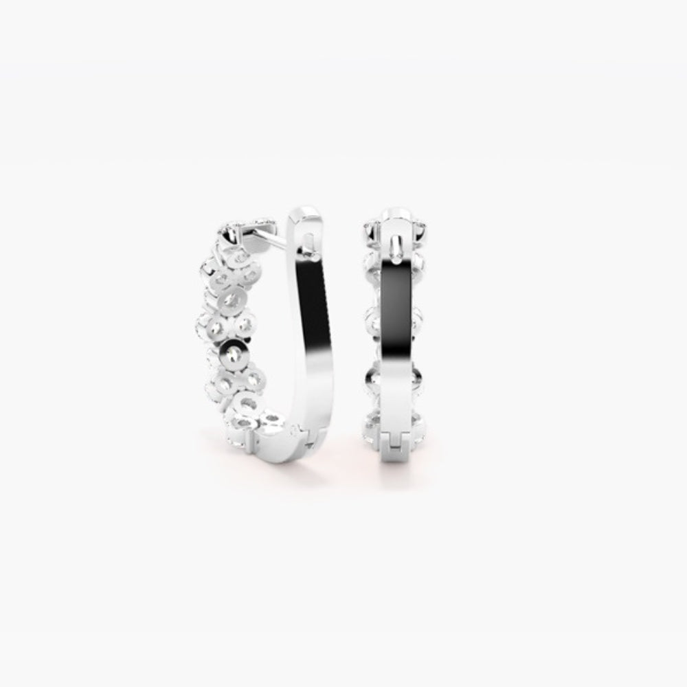 Round Brilliant Cut VVS1 Moissanite Classic Hoop Earrings