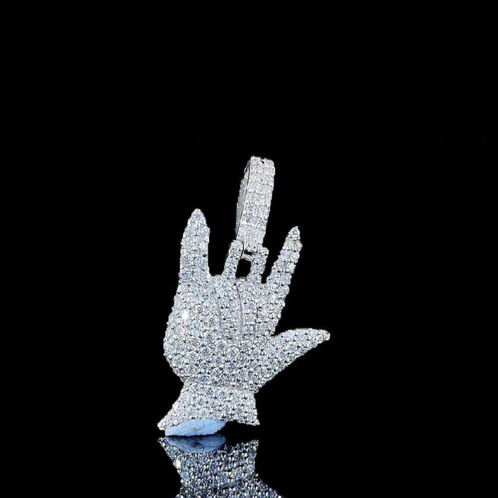 Rock Hand Moissanite Iced Out Rapper Style Hip Hop Pendant