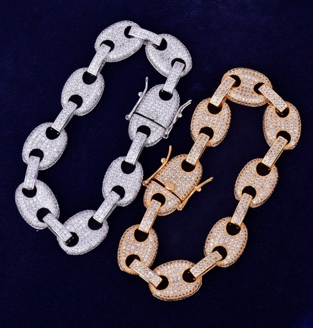 Colorless Moissanite Iced Out Men's Hip Hop Bracelet
