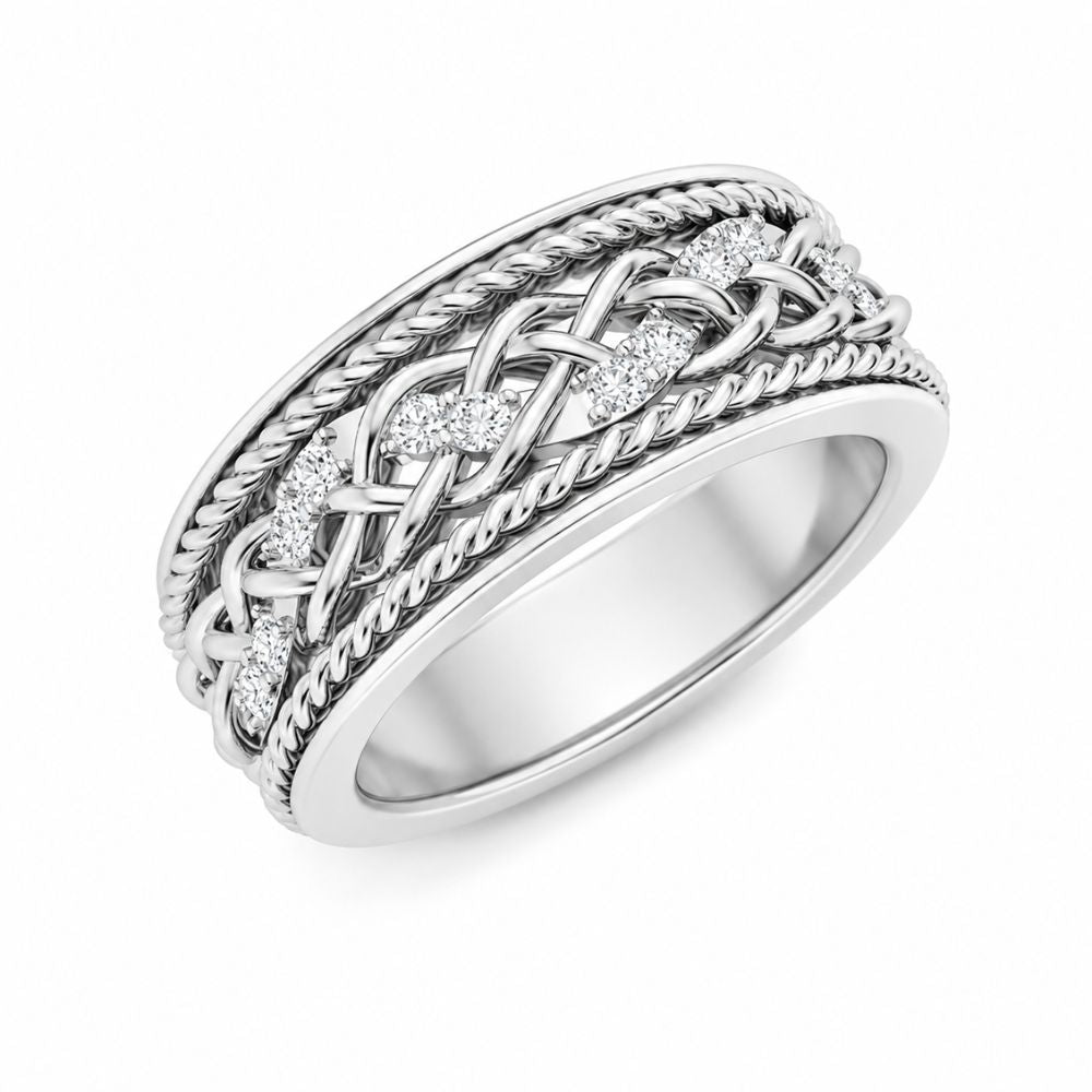 Lab Grown Diamond Round Cut Vintage Band For Men
