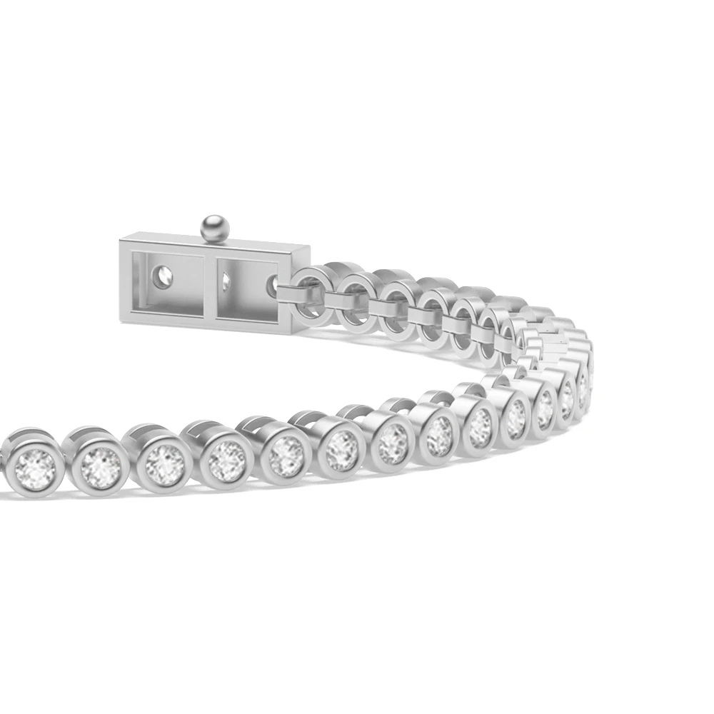 Round Cut Moissanite Bezel Set Tennis Bracelet