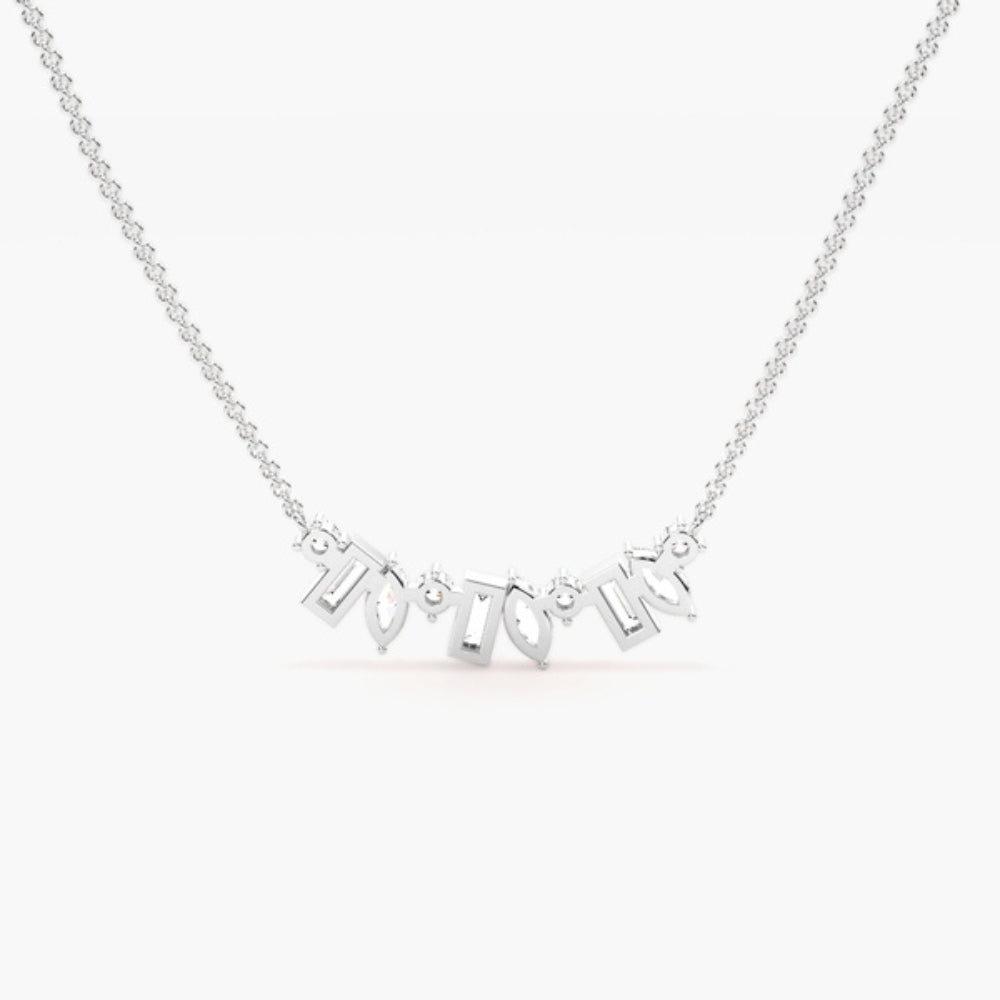 Colorless Moissanite Multi Diamond Shape Pendant
