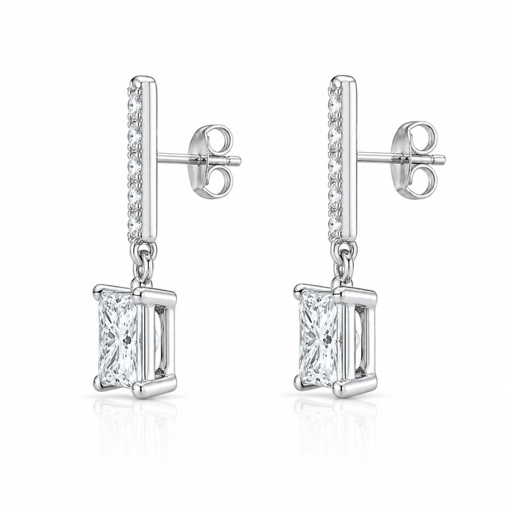 Princess Cut Moissanite Elegant Drop Earring For Women