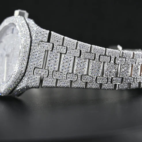 Moissanite Diamond Iced Out Stainless Steel Hip Hop Luxury Watch for Him