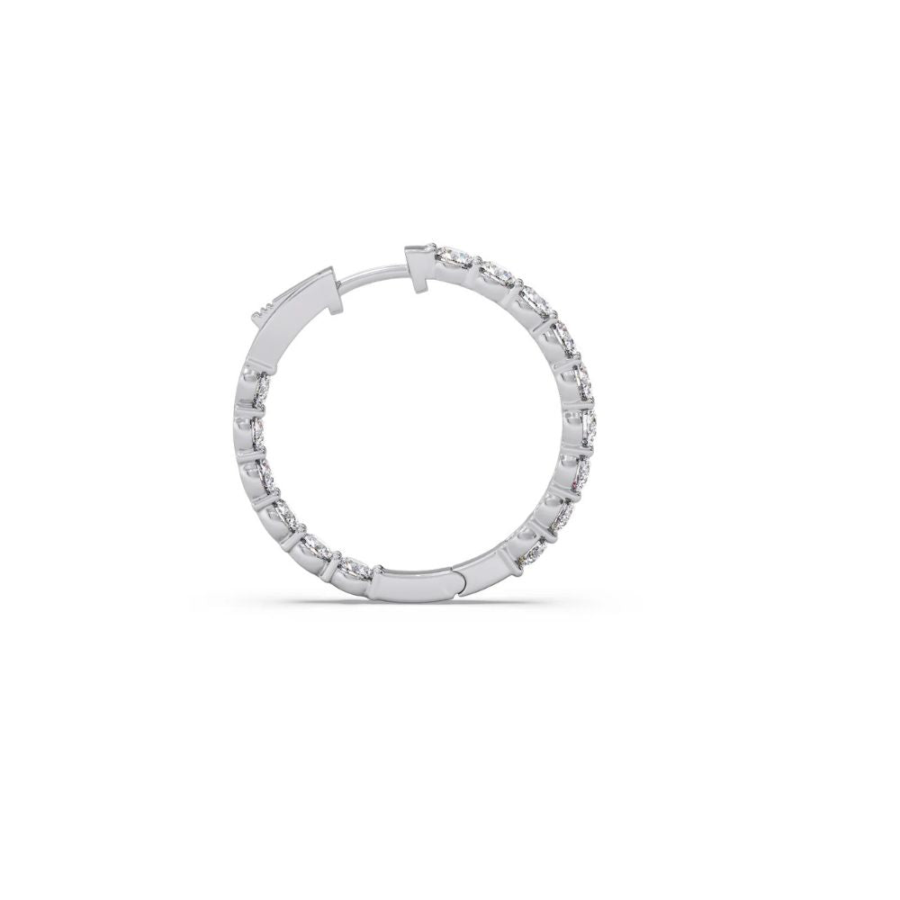 VVS1 Moissanite Round Cut Hoop Earrings For Birthday Gift