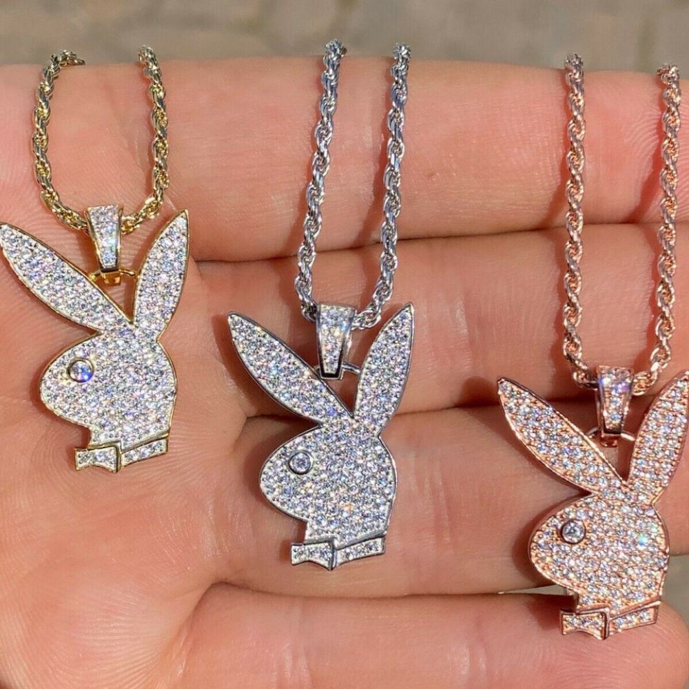 Rabbit Bunny Iced Out Moissanite Hip Hop Pendant