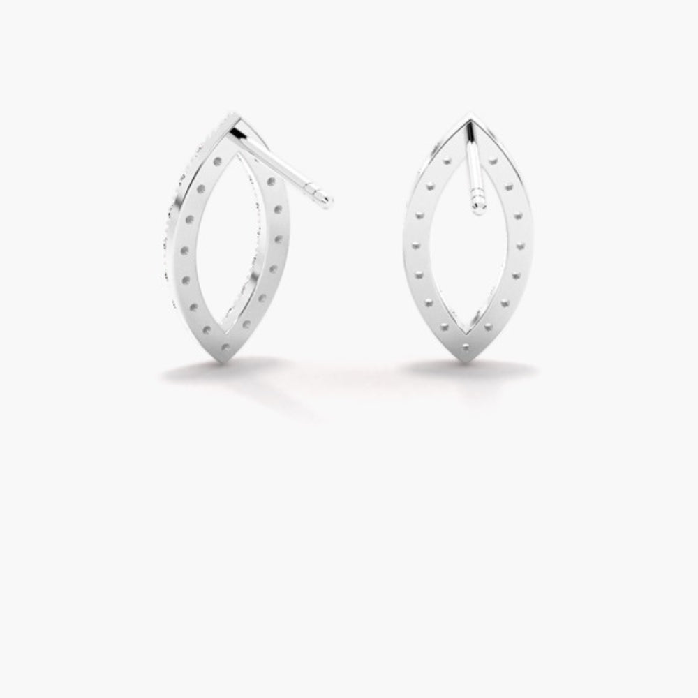 Round Cut Moissanite Pave Set Stud Earring