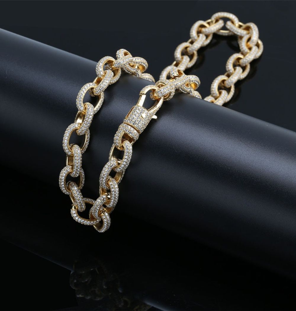 Round Cut Lab Grown Diamond Classic Chain For Men