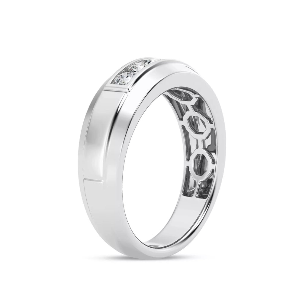 Five Stone Round Cut Lab Grown Diamond Engagement Ring